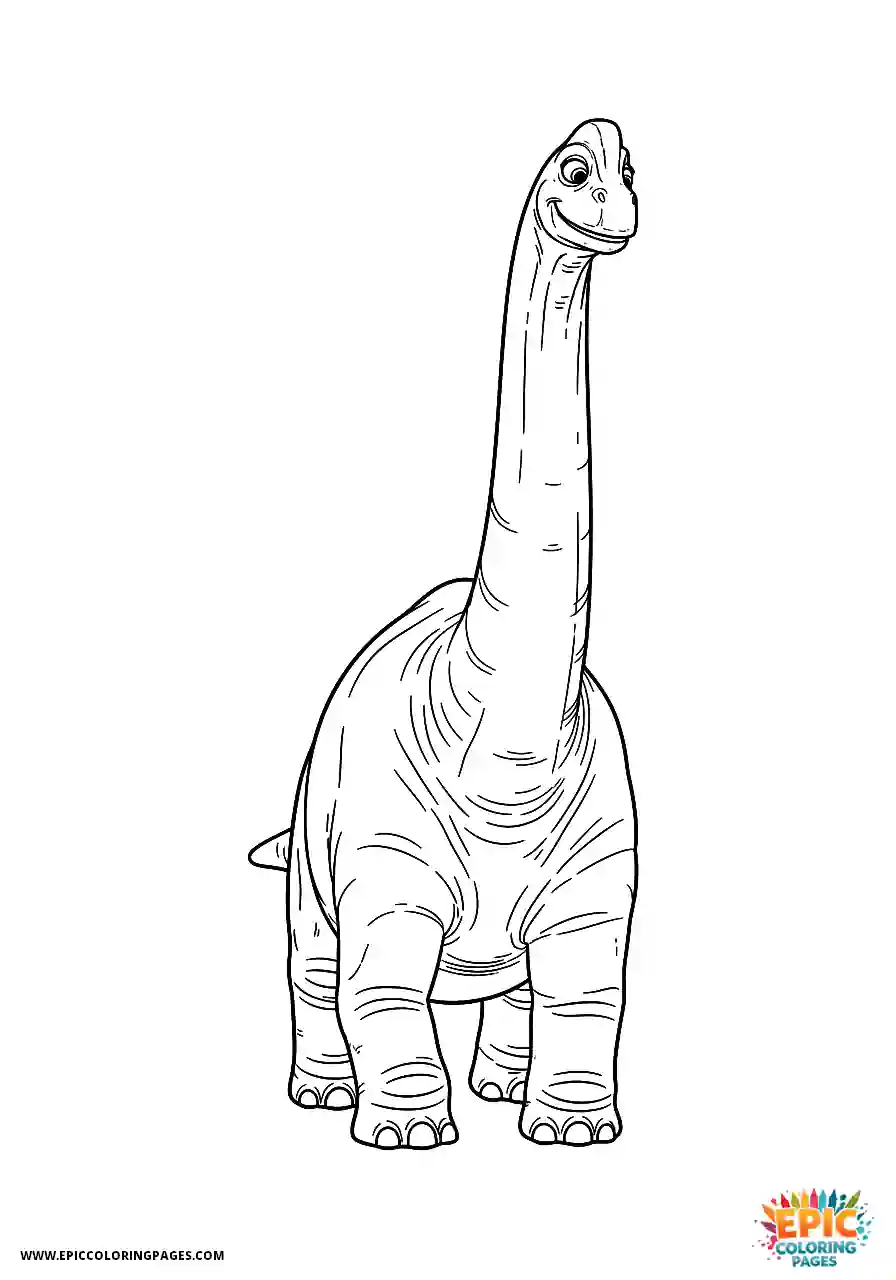 Brachiosaurus brachiosaurus walking directly towards the viewer