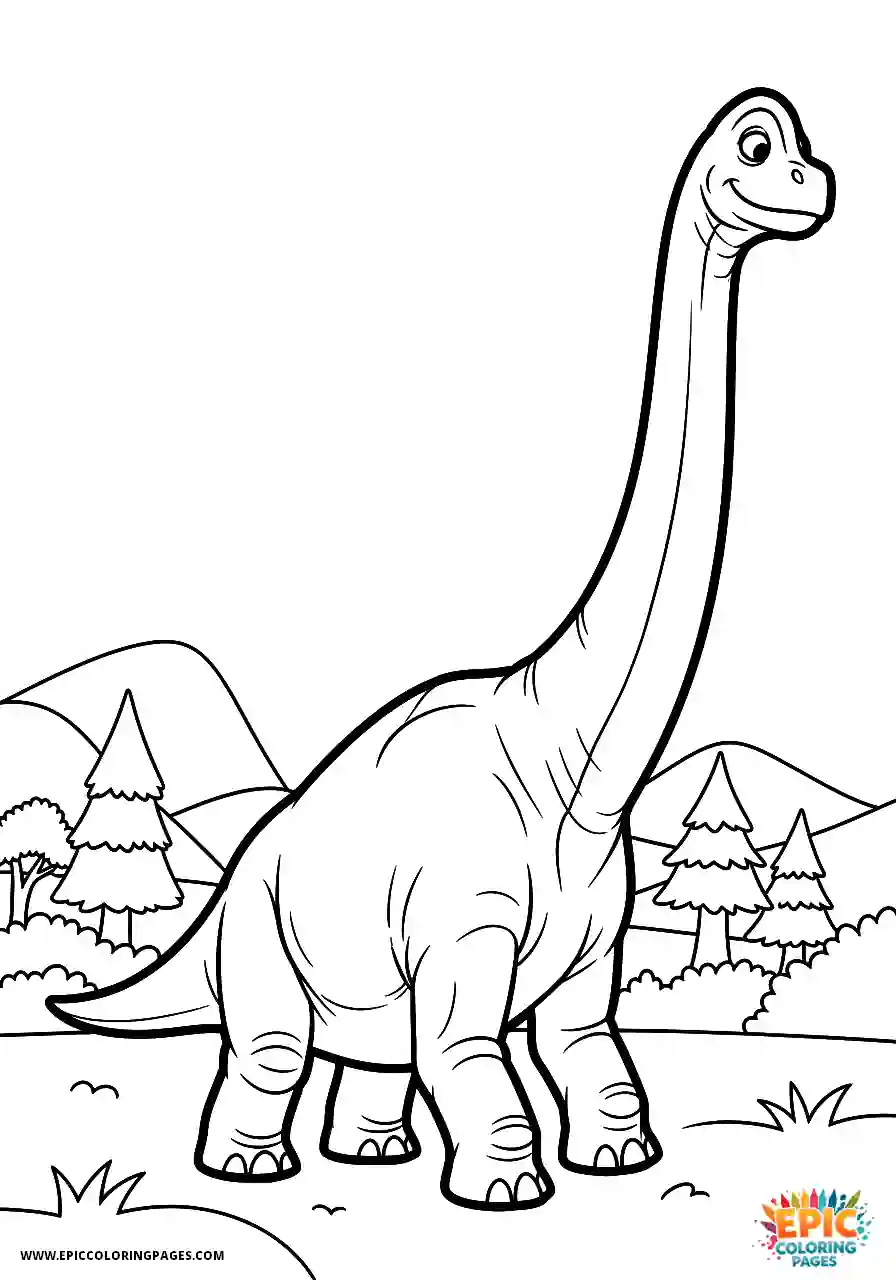 Brachiosaurus brachiosaurus walking with grace in animation style