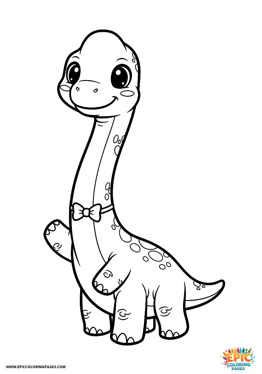 Brachiosaurus brachiosaurus wearing a little bow tie