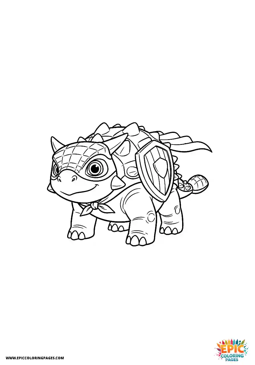 Ankylosaurus Brave Animation Style Ankylosaurus Dinosaur Posing As A Brave Hero