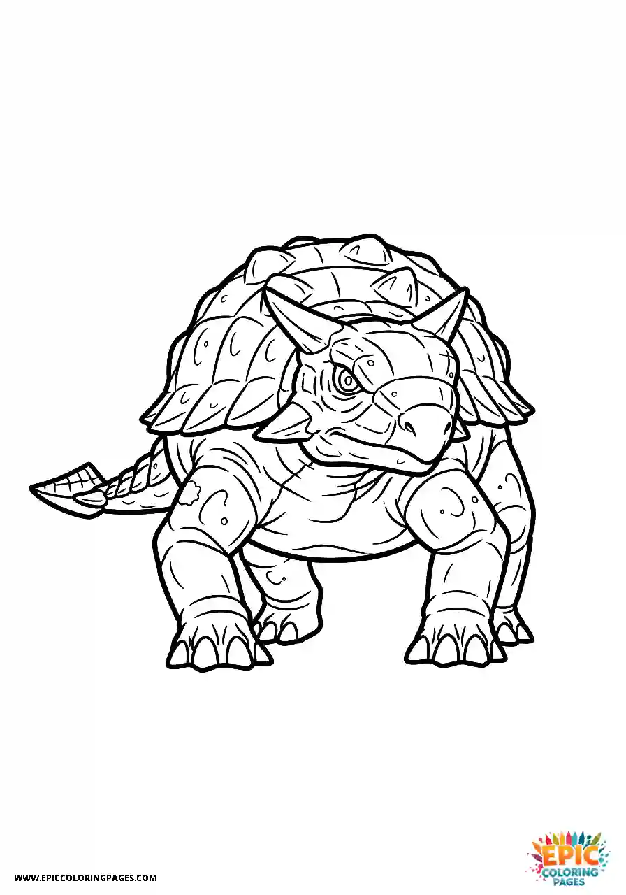 Ankylosaurus Brave Anime Style Ankylosaurus Dinosaur With A Determined Expression