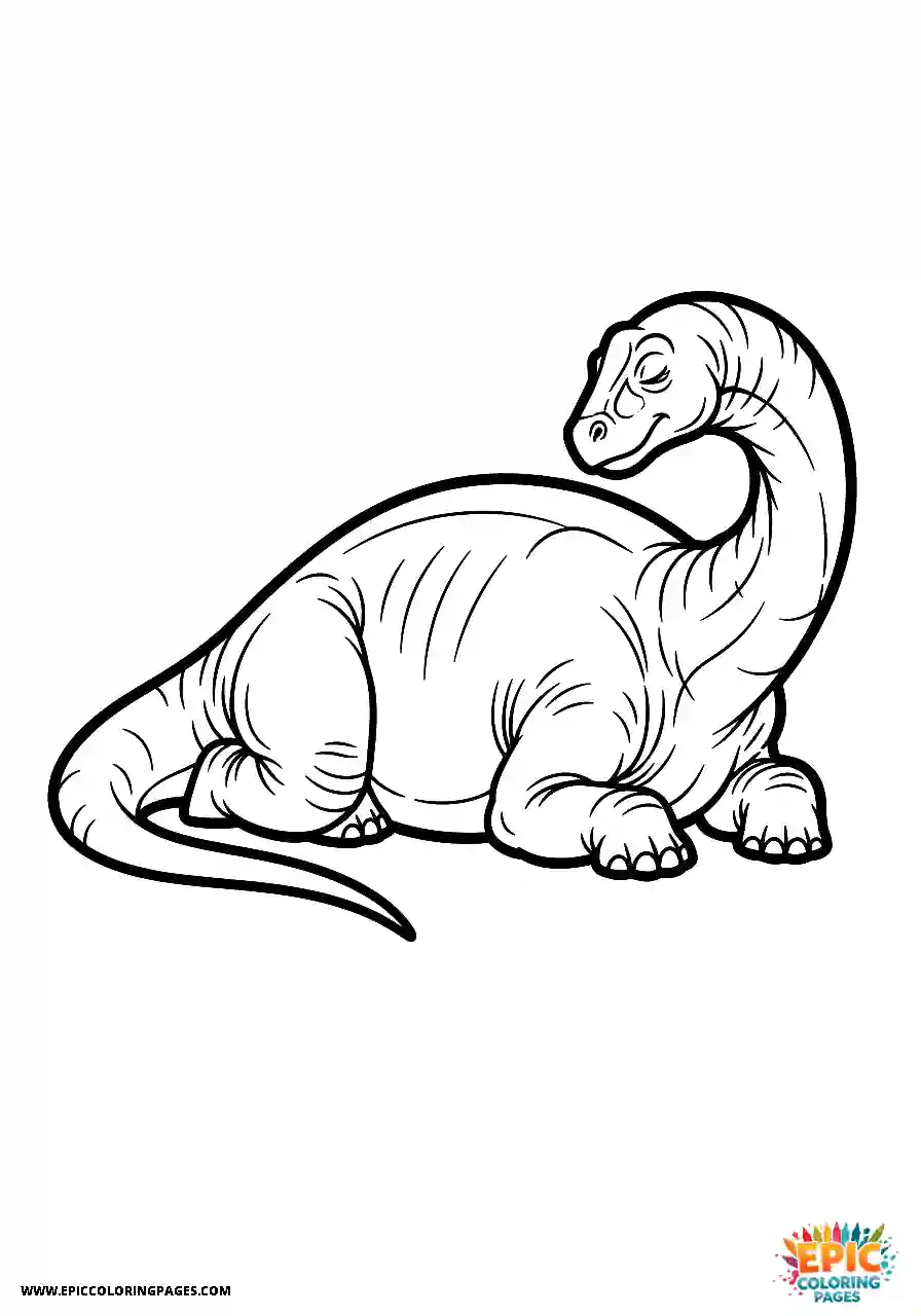 Brontosaurus Brontosaurus lying down resting