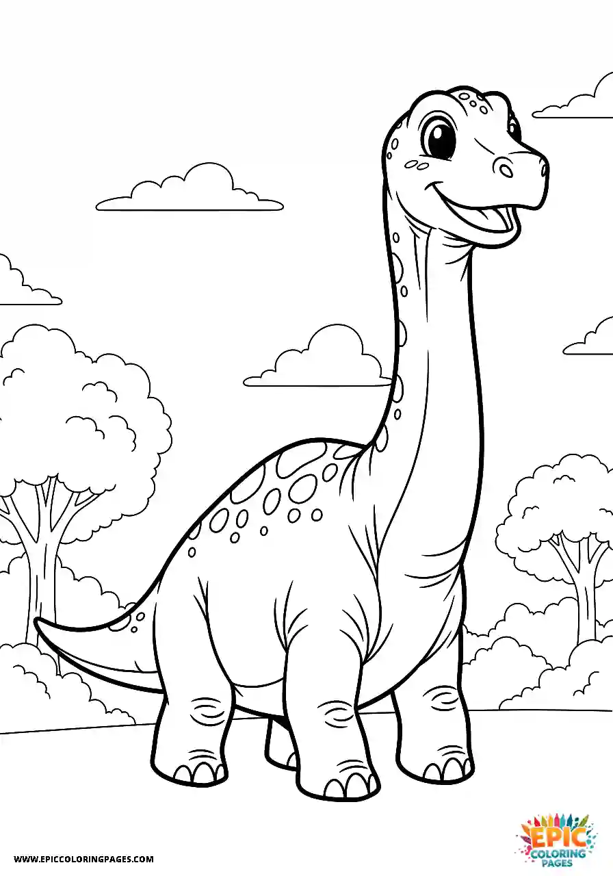 Brontosaurus Brontosaurus moving forward side view