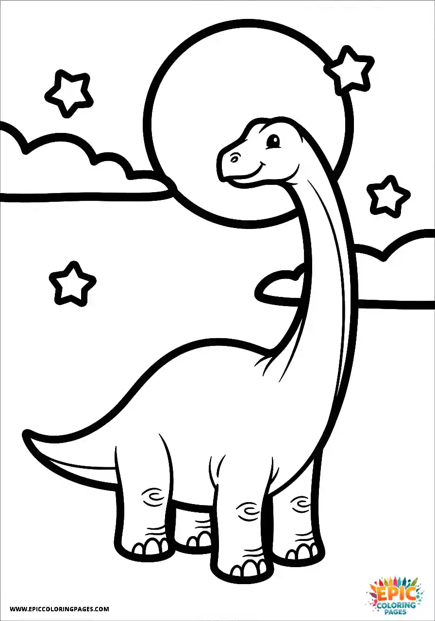 Brontosaurus Brontosaurus outlined by moonlight