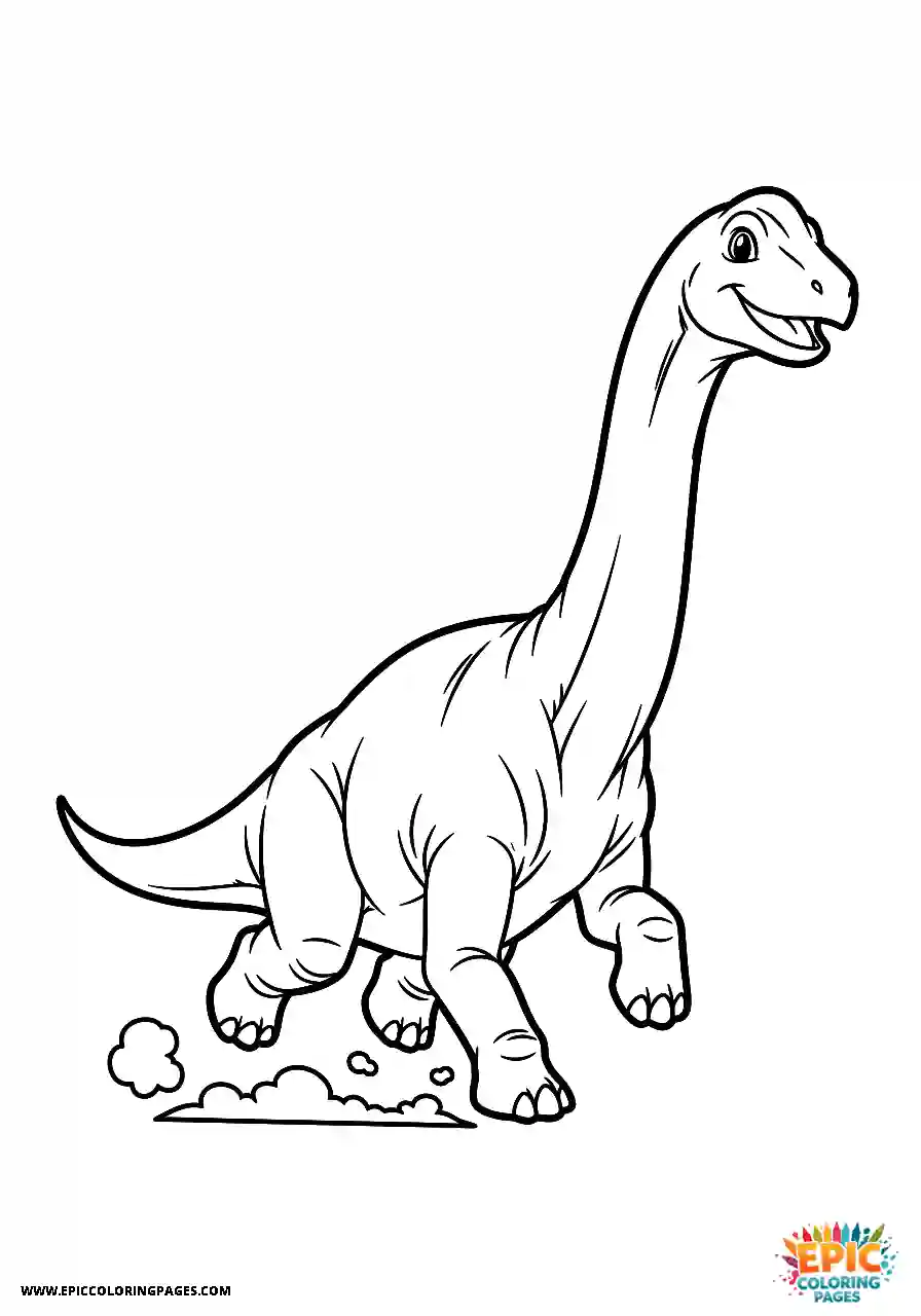 Brontosaurus Brontosaurus sprinting across the land