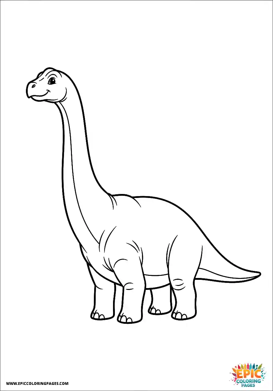Brontosaurus Brontosaurus standing in profile with basic lines
