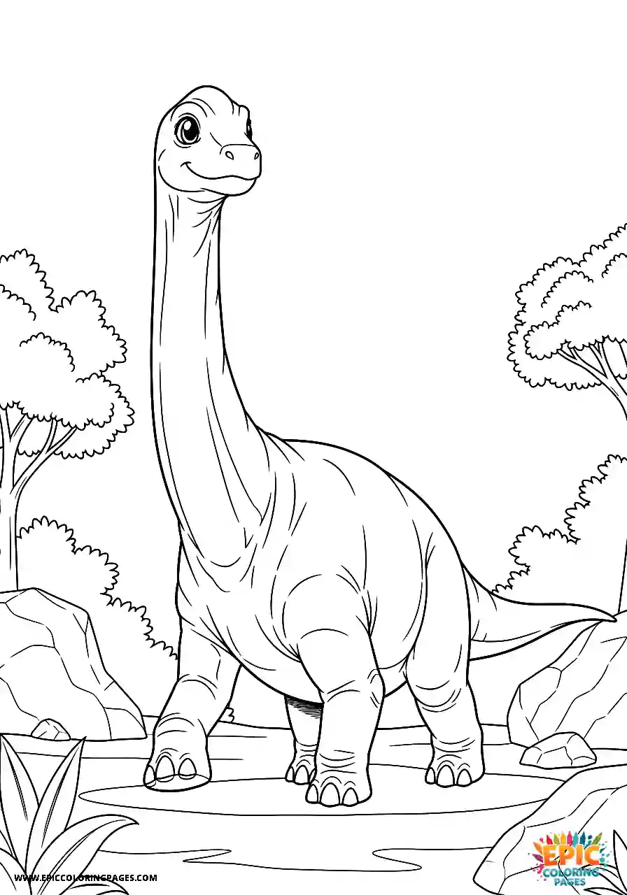 Brontosaurus Brontosaurus stepping forward in motion