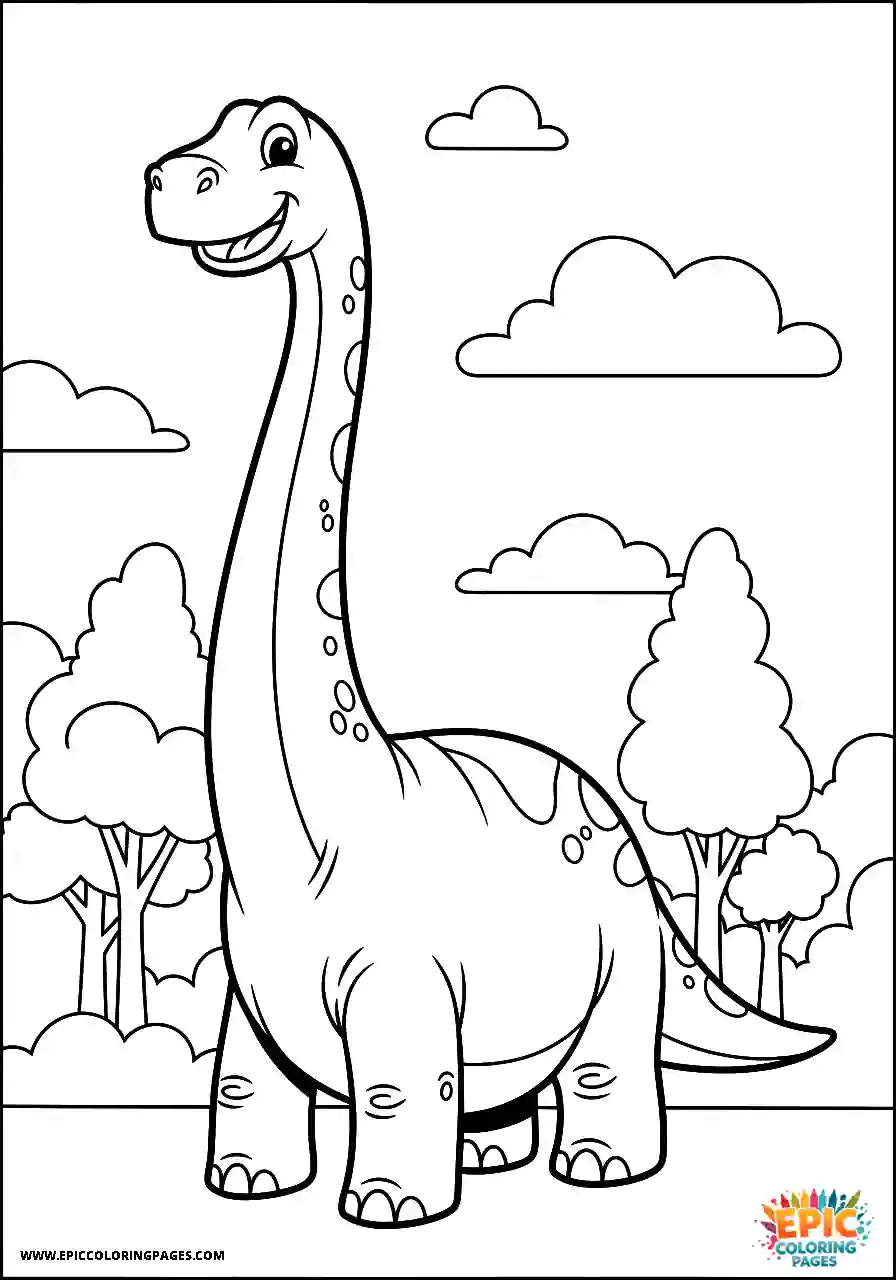 Brontosaurus Brontosaurus stretching its unusually long neck