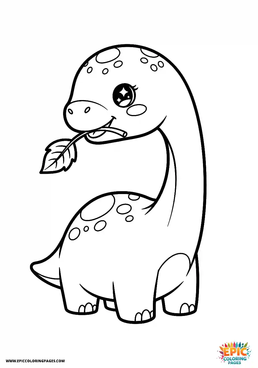 Brontosaurus Brontosaurus trying to nibble a leaf