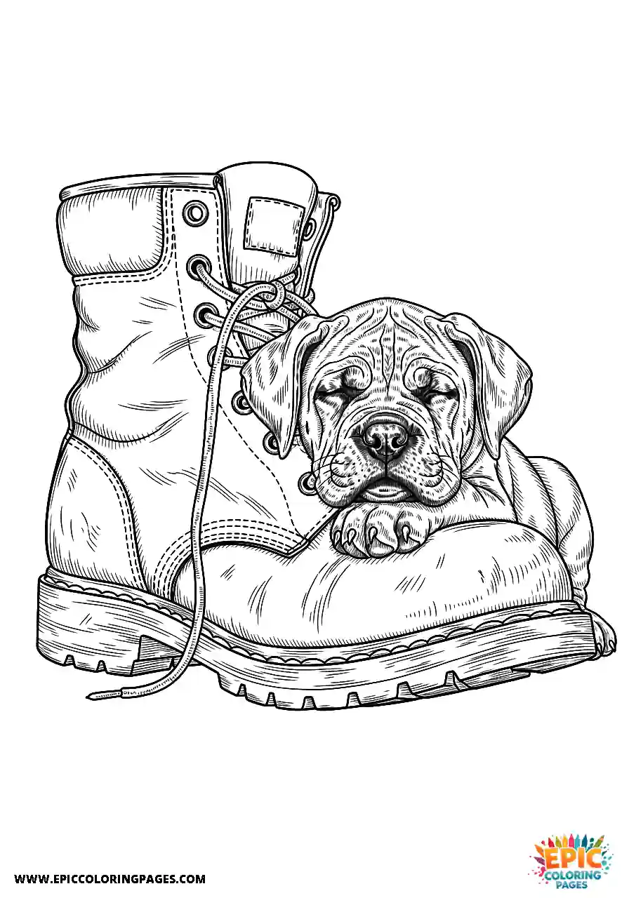 Cane Corso Dog Realistic Puppy Napping Next To A Boot Cane Corso dog realistic puppy napping next to a boot for adults