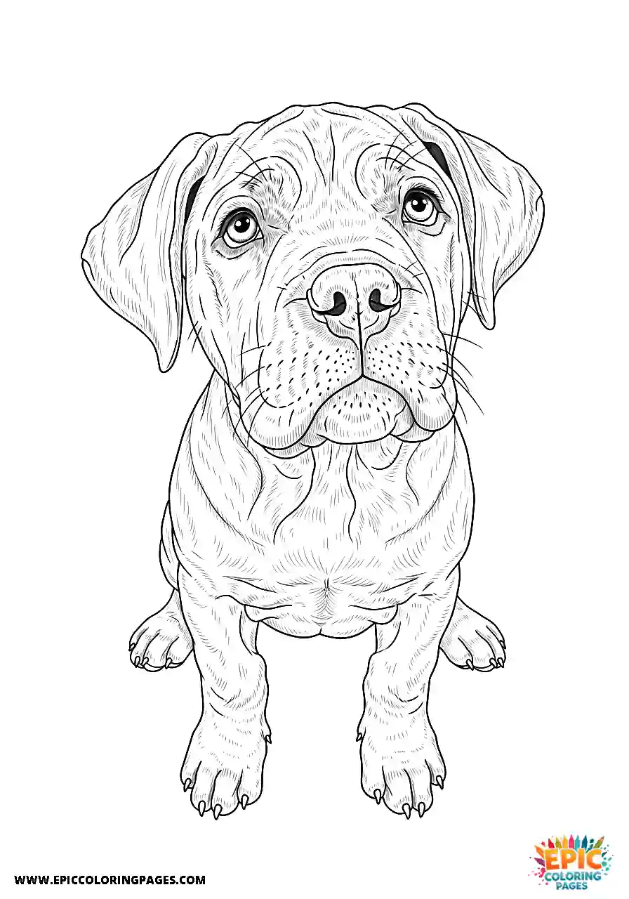 Cane Corso Dog Realistic Puppy Sitting Politely For Adults Cane Corso dog realistic puppy sitting politely for adults