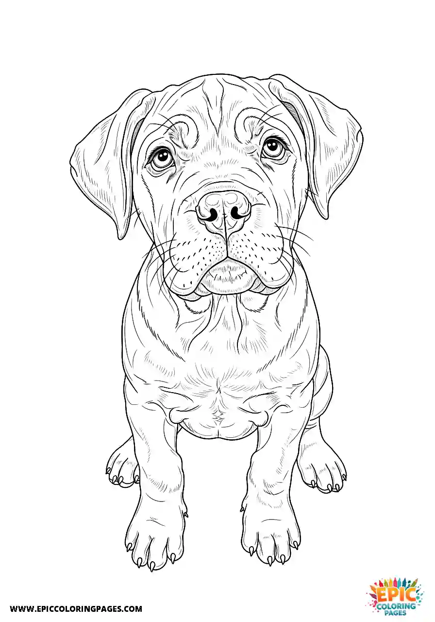 Cane Corso Dog Realistic Puppy Sitting Pretty For Adults Cane Corso dog realistic puppy sitting pretty for adults