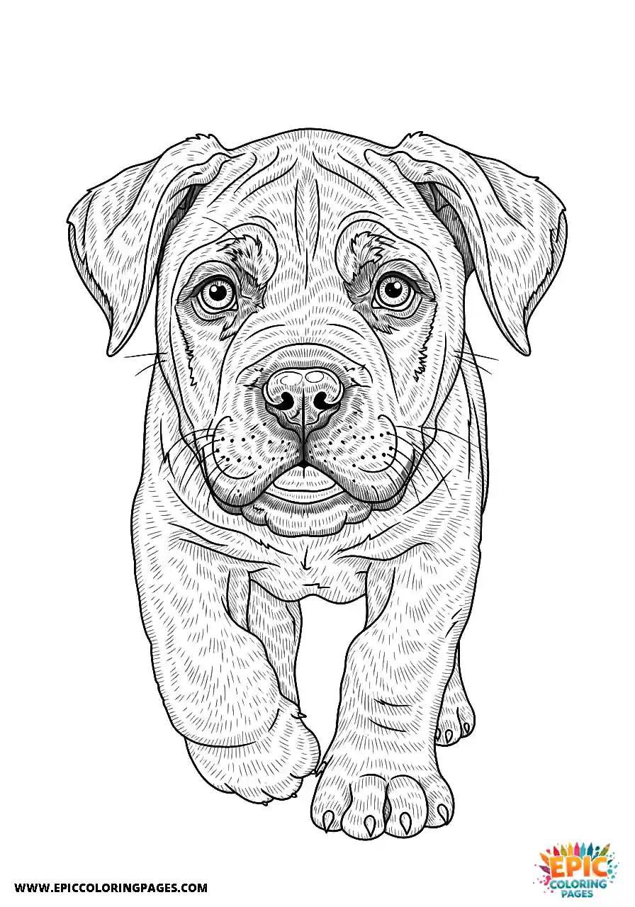 Cane Corso Dog Realistic Puppy Trotting Shown From The Side For Adults Cane Corso dog realistic puppy trotting shown from the side for adults