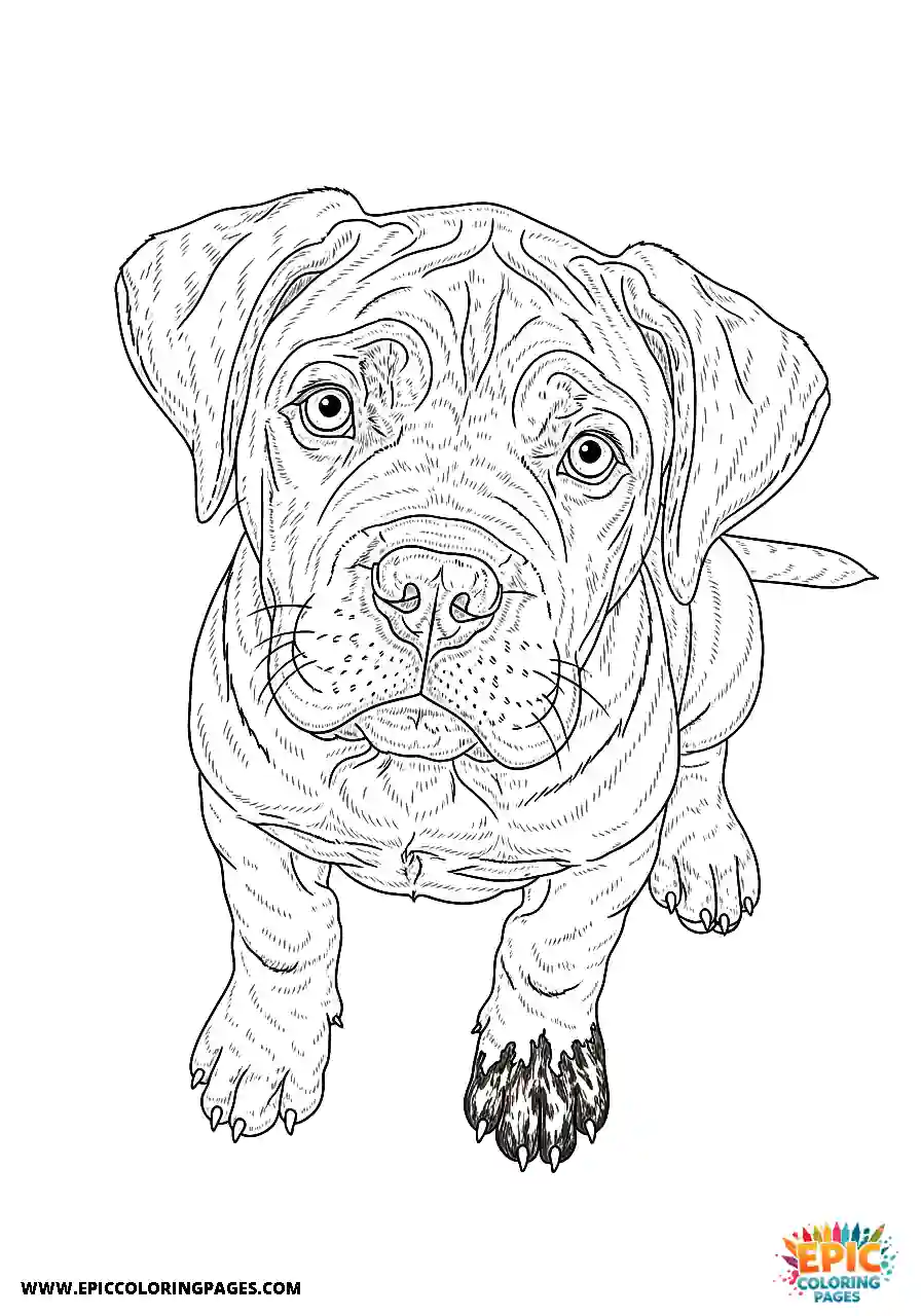 Cane Corso Dog Realistic Puppy With A Muddy Paw For Adults Cane Corso dog realistic puppy with a muddy paw for adults