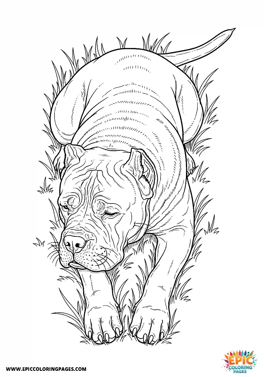 Cane Corso Dog Realistic Resting On The Grass From Above For Adults Cane Corso dog realistic resting on the grass from above for adults