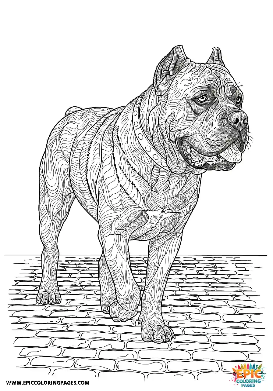 Cane Corso Dog Realistic Side Profile Walking On Cobblestones Cane Corso dog realistic side profile walking on cobblestones for adults