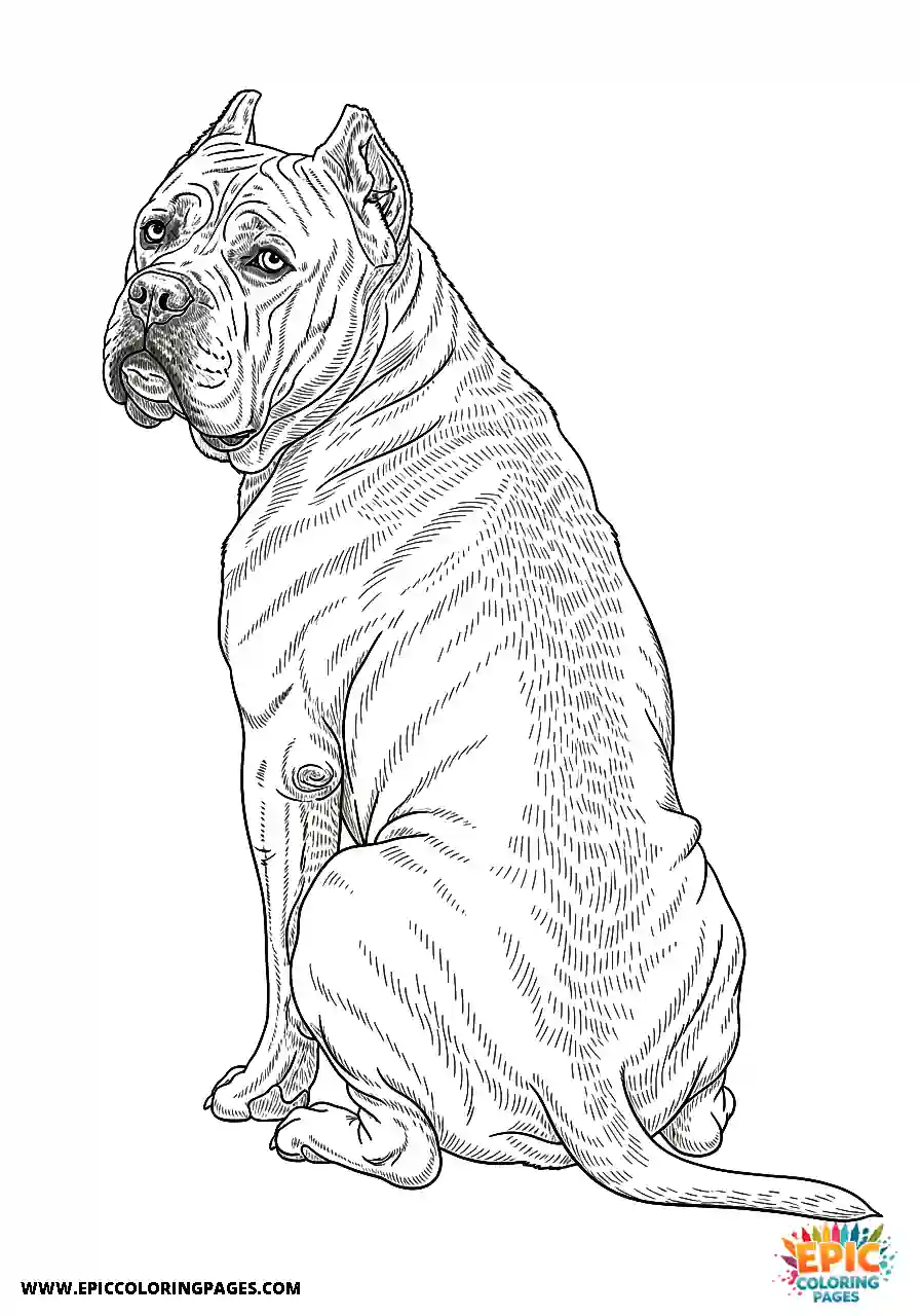 Cane Corso Dog Realistic Sitting Looking Over Its Shoulder For Adults Cane Corso dog realistic sitting looking over its shoulder for adults