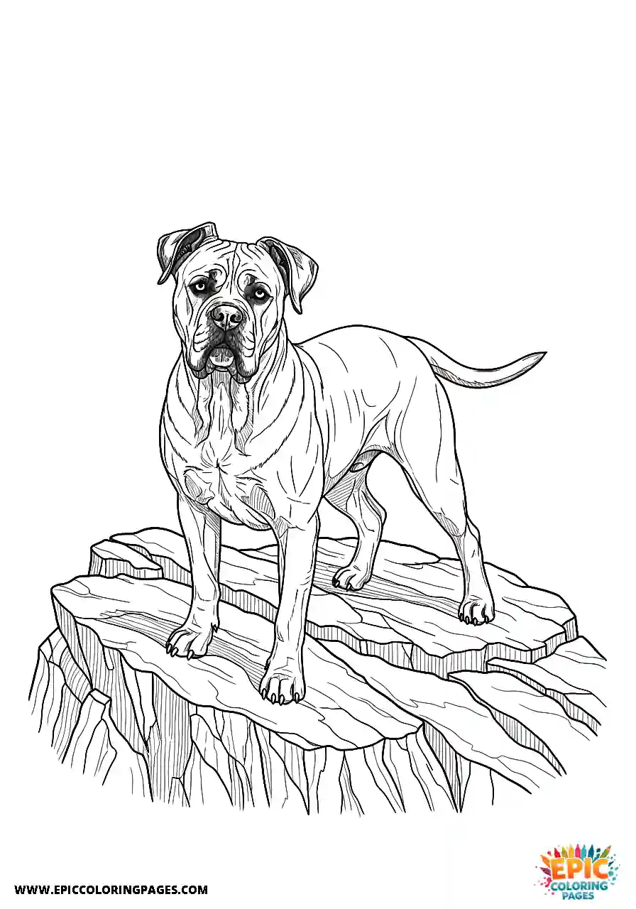Cane Corso Dog Realistic Standing On A Rocky Ledge For Adults Cane Corso dog realistic standing on a rocky ledge for adults