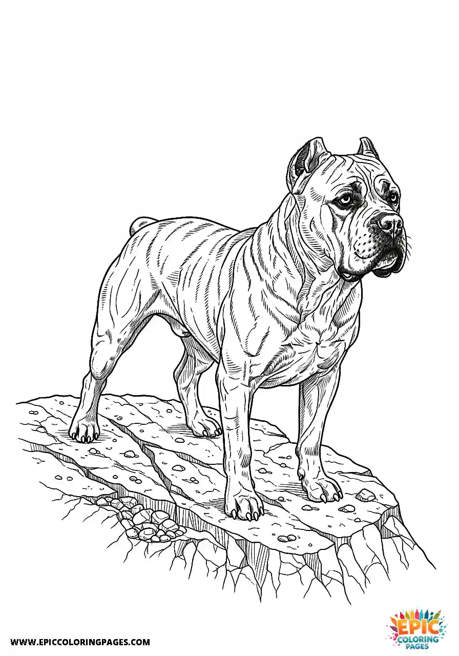 Cane Corso Dog Realistic Standing On A Rocky Outcrop For Adults Cane Corso dog realistic standing on a rocky outcrop for adults