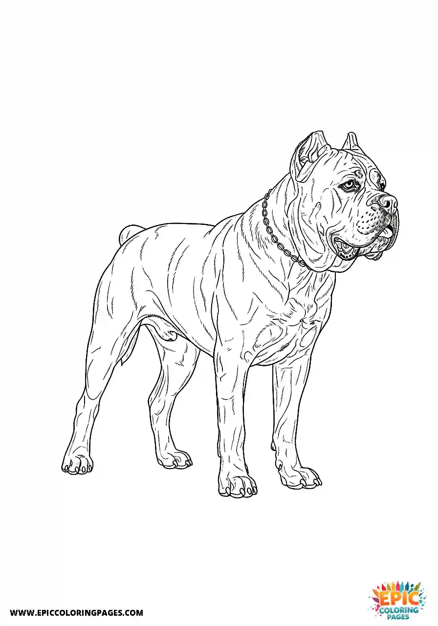 Cane Corso Dog Realistic Standing Three Quarter Back View For Adults Cane Corso dog realistic standing three quarter back view for adults