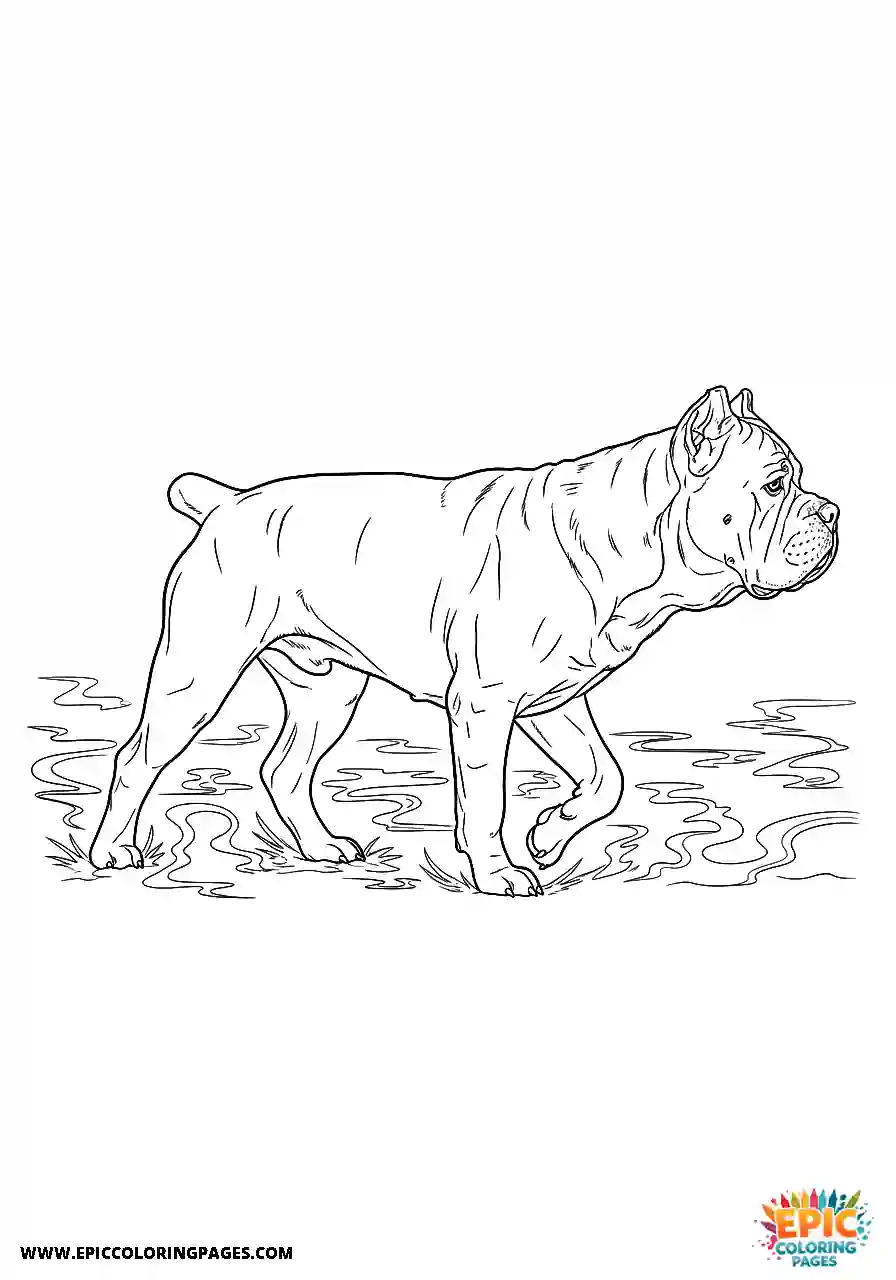 Cane Corso Dog Realistic Walking Through Fog For Adults Cane Corso dog realistic walking through fog for adults