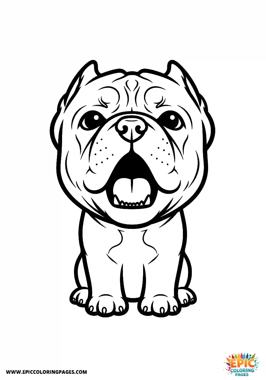 Cane Corso Dog With Mouth Open Howling In Chibi Style Cane Corso dog coloring page with mouth open howling in chibi style for kids
