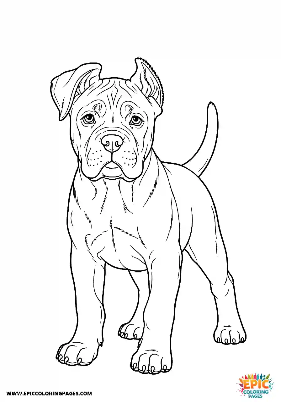 Cane Corso Puppy Anime Style Appearing Courageous With A Bold Stance Cane Corso puppy in anime style appearing courageous with a bold stance