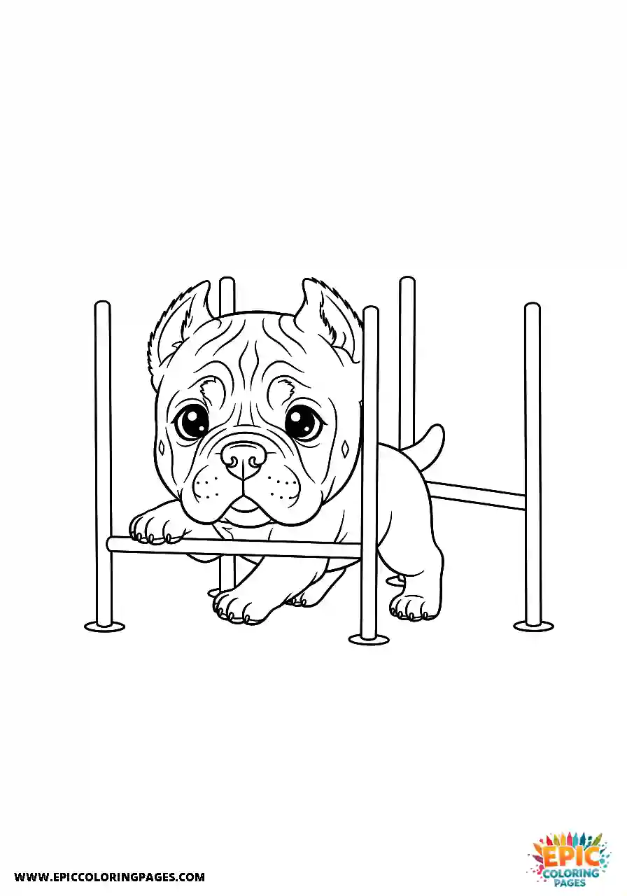 Cane Corso Puppy Coloring Sheets Chibi Style Weaving Through Agility Poles Cane Corso puppy coloring sheets chibi style weaving through agility poles