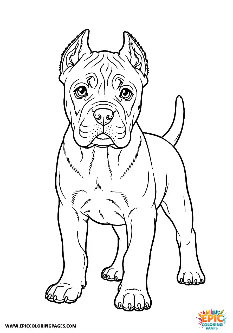 Cane Corso Puppy Coloring Sheets In Anime Style Looking Brave Cane Corso puppy coloring sheets in anime style looking brave simple