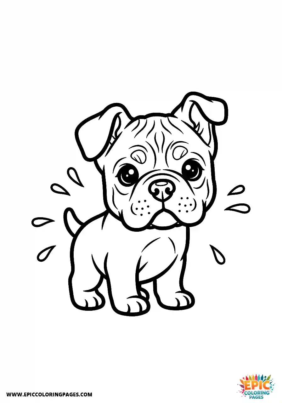 Cane Corso Puppy Coloring Sheets Kawaii Style Shaking Off Water Cane Corso puppy coloring sheets kawaii style shaking off water with thick lines