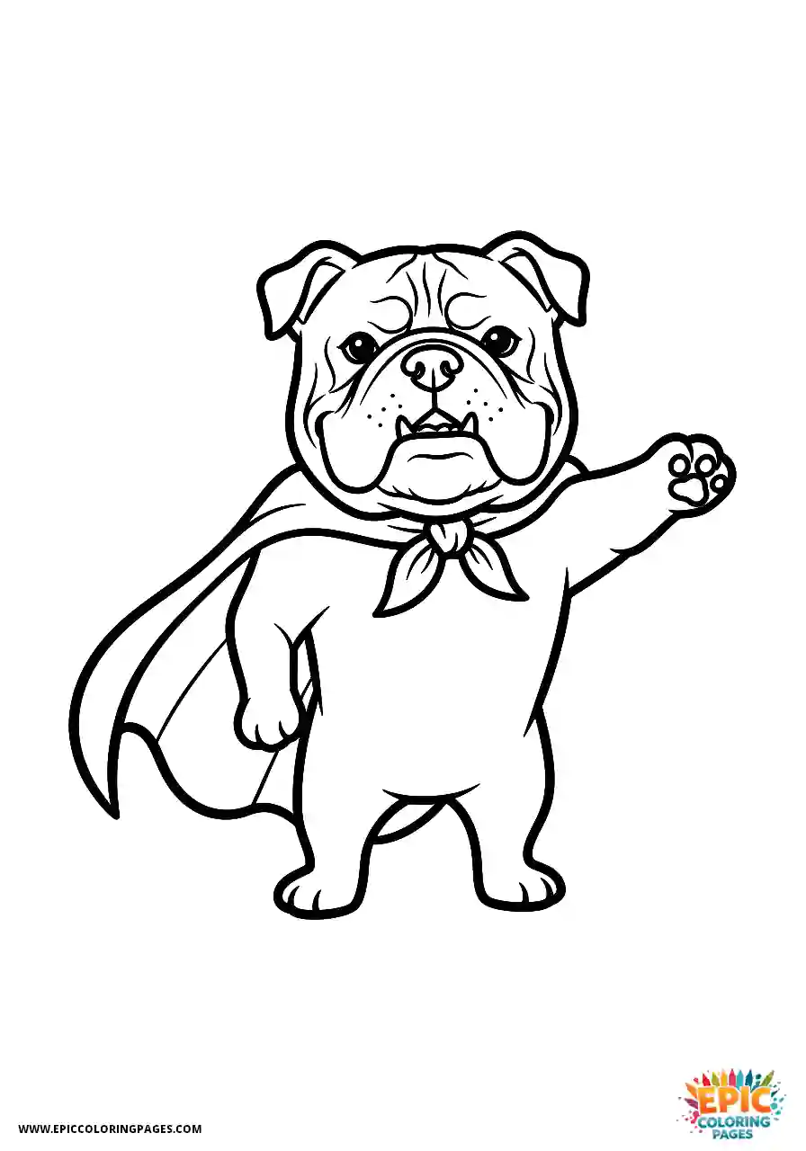 American Bulldog The cartoon style American bulldog in a hero pose