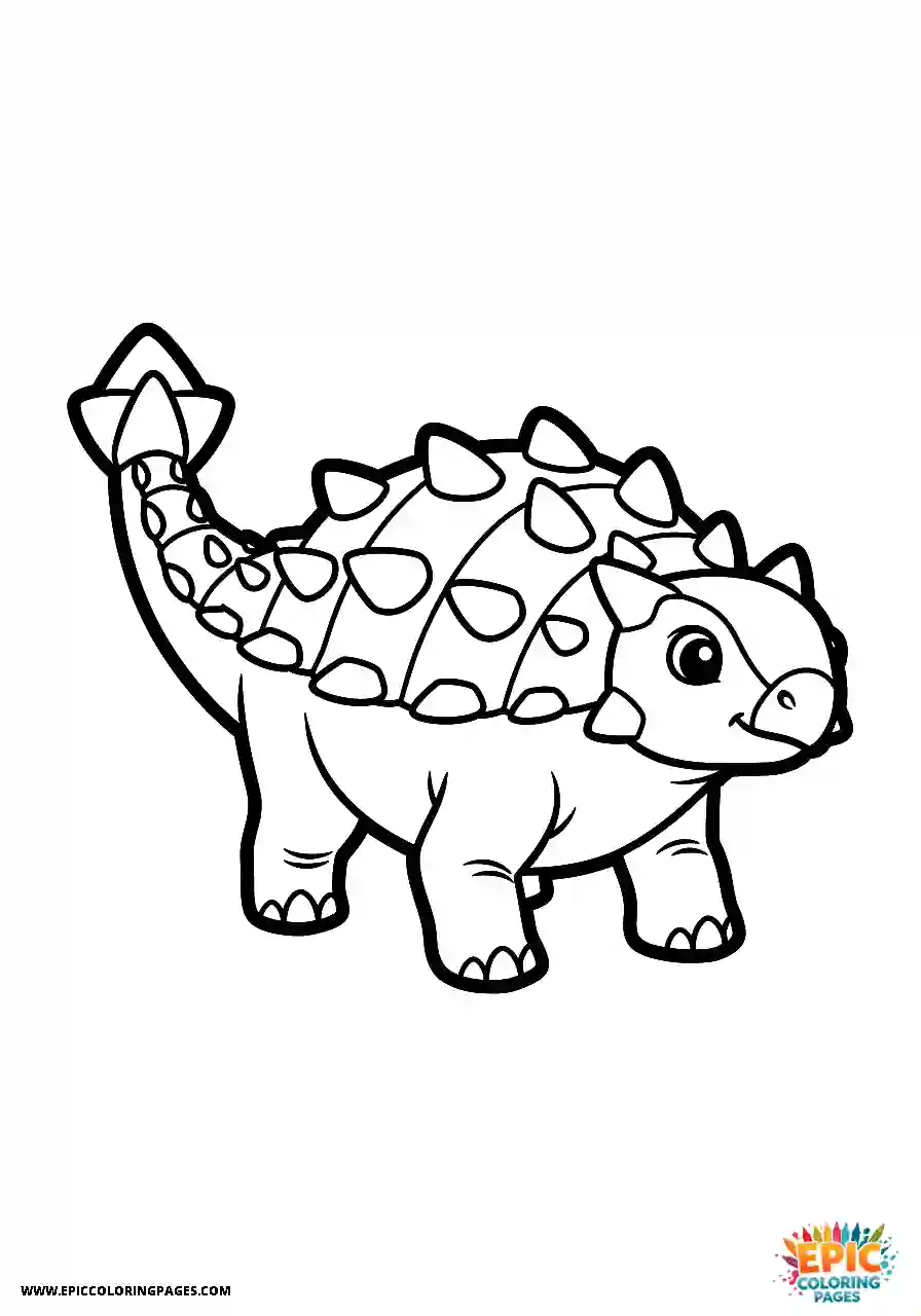Ankylosaurus Cautious realistic style ankylosaurus lifting its tail