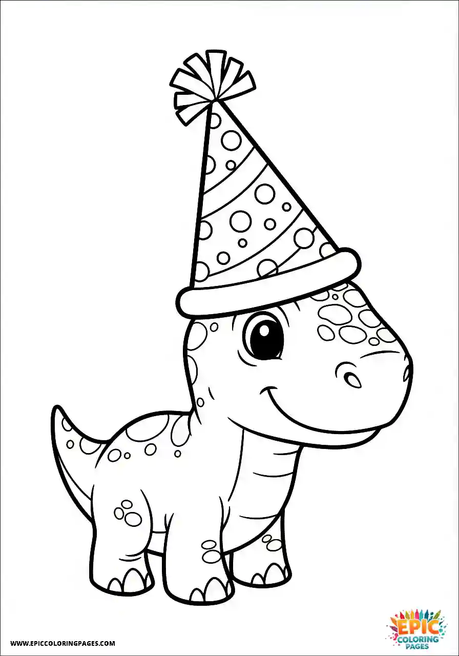 Ceratosaurus ceratosaurus cartoon style easy cute with a hat