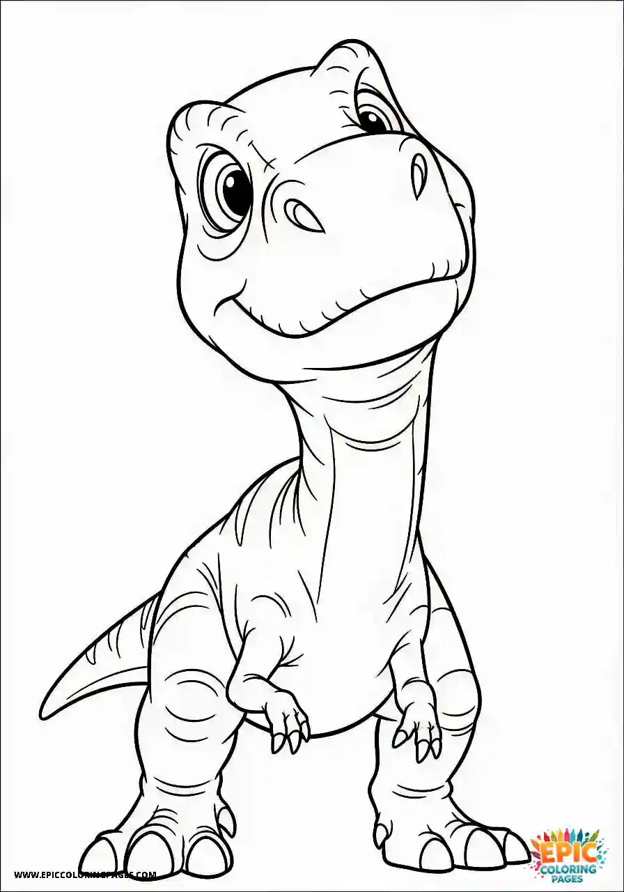 Ceratosaurus ceratosaurus cartoon style perspective shot from below