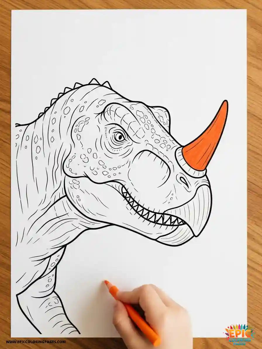 Ceratosaurus coloring Page with thick lines