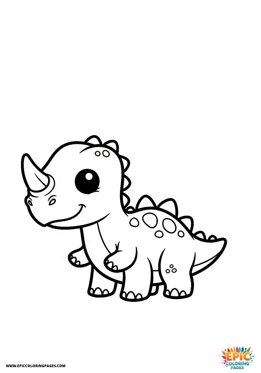 Ceratosaurus ceratosaurus kawaii style marching with heavy steps