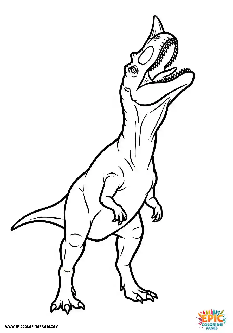 Ceratosaurus ceratosaurus realistic style calling out roaring