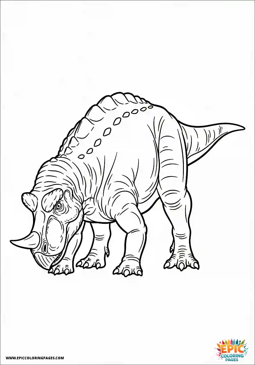 Ceratosaurus ceratosaurus realistic style in a defensive stance
