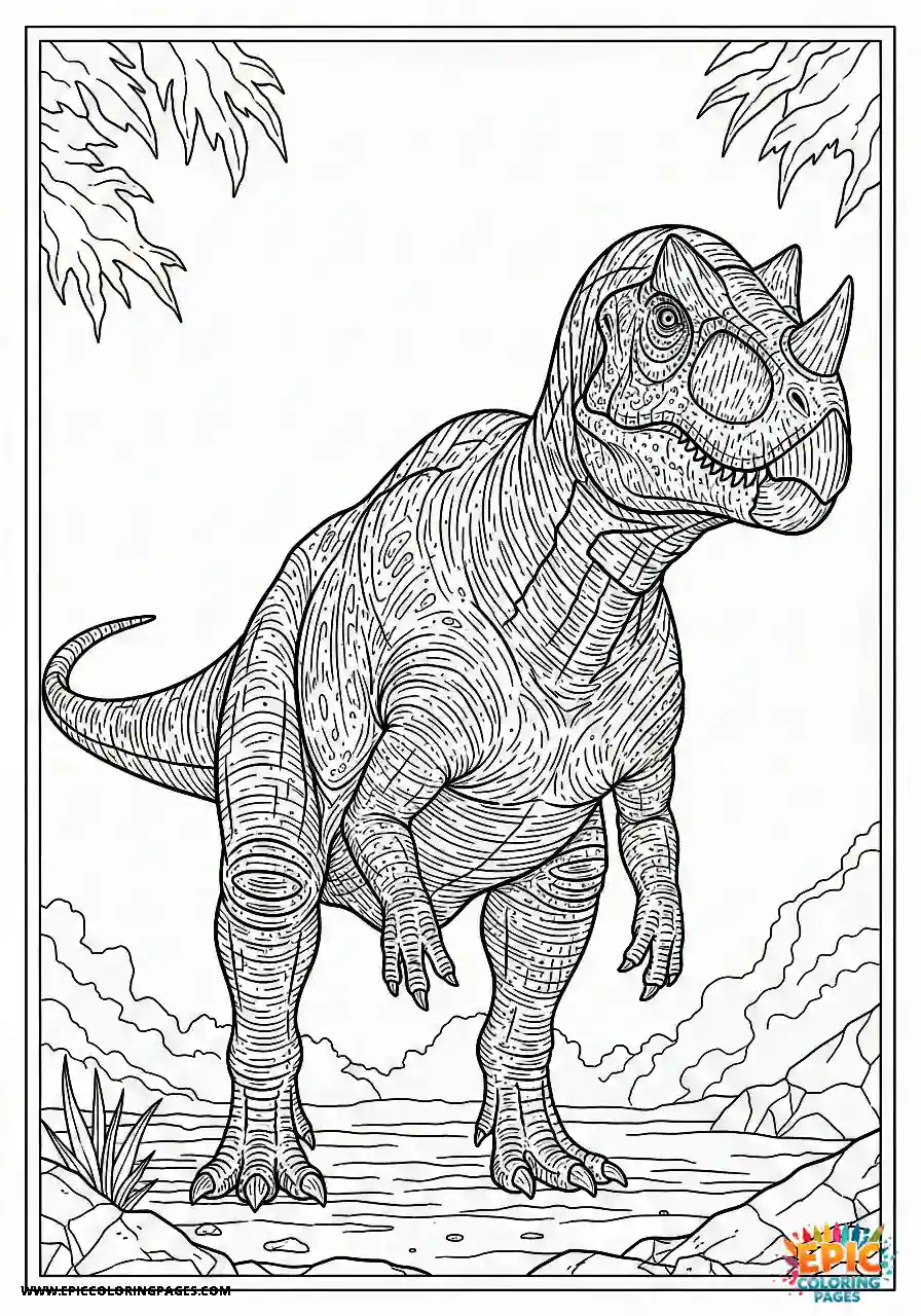 Ceratosaurus ceratosaurus realistic style detailed static pose