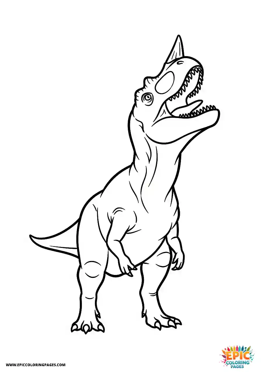 Ceratosaurus ceratosaurus realistic style roaring loudly