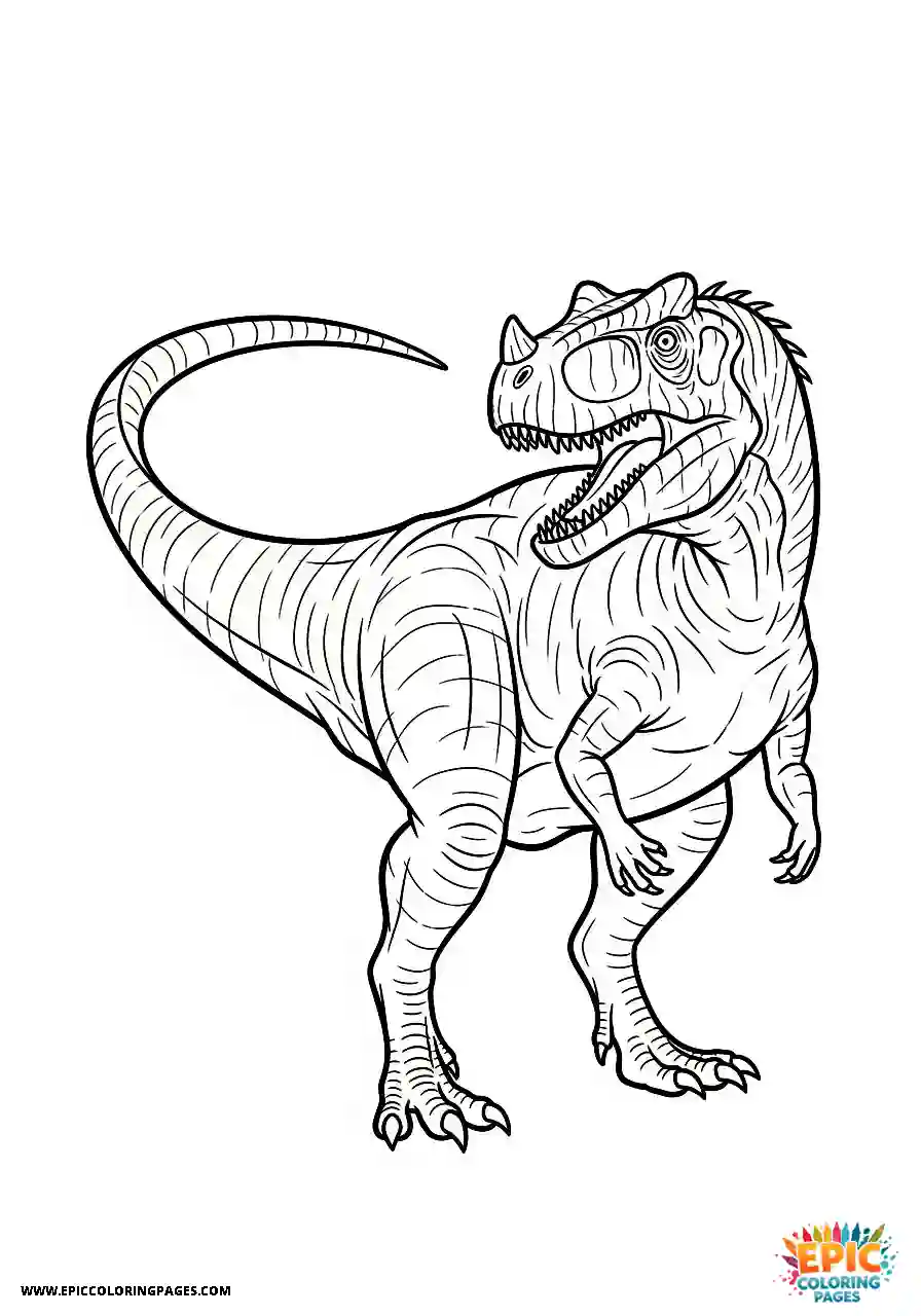 Ceratosaurus ceratosaurus realistic style with tail swinging