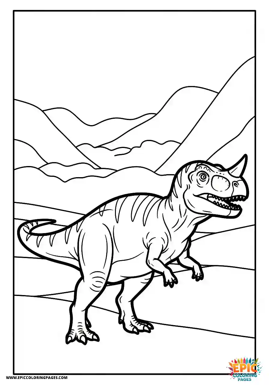 Ceratosaurus ceratosaurus standing in the mist