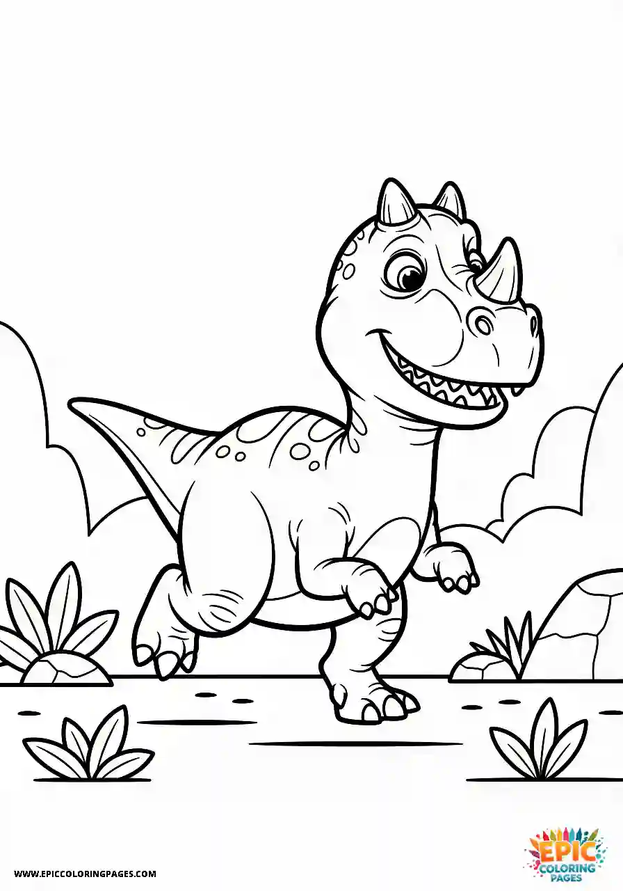 Ceratosaurus ceratosaurus walking forward