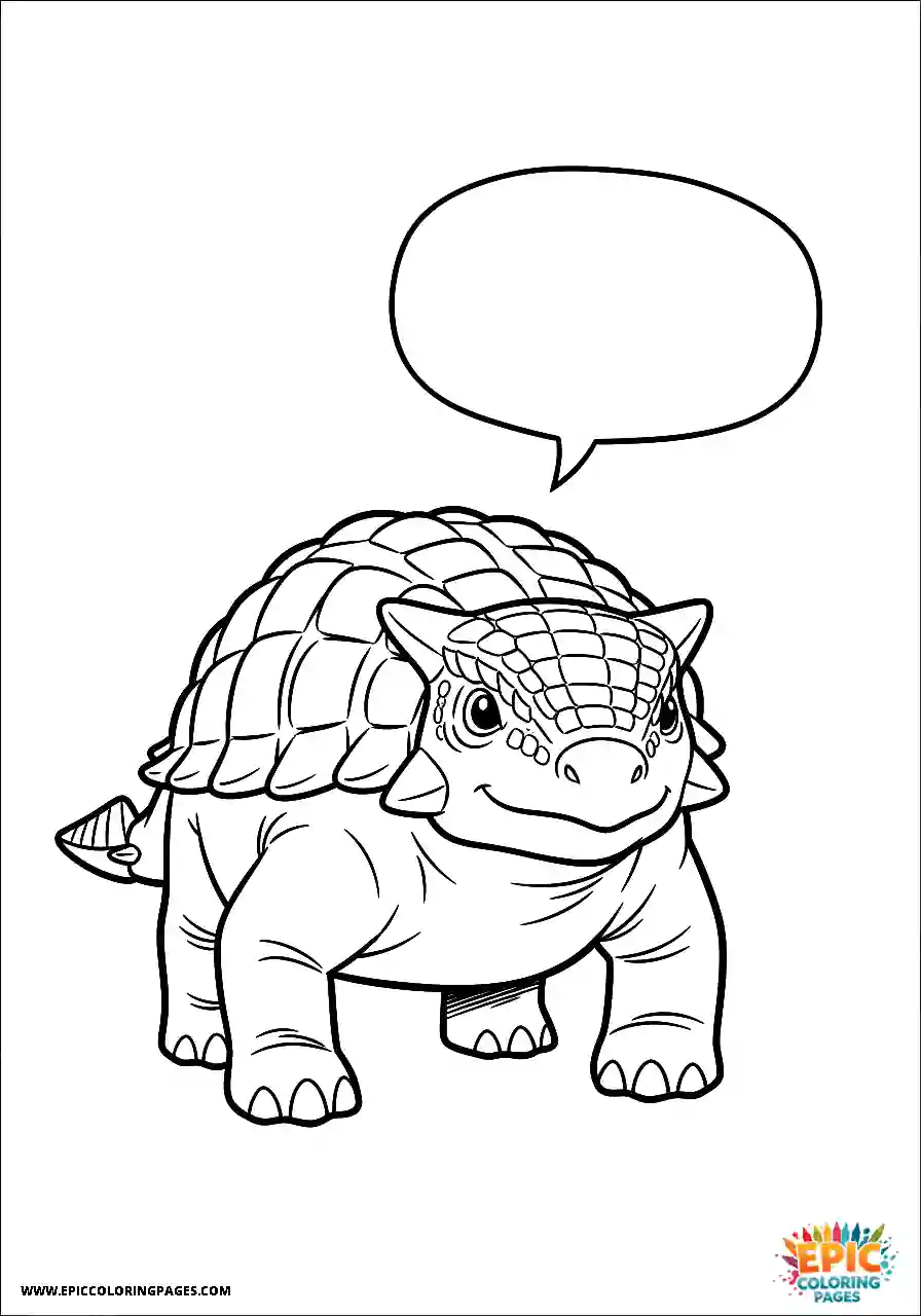 Ankylosaurus Chatty anime style ankylosaurus with a dialogue bubble