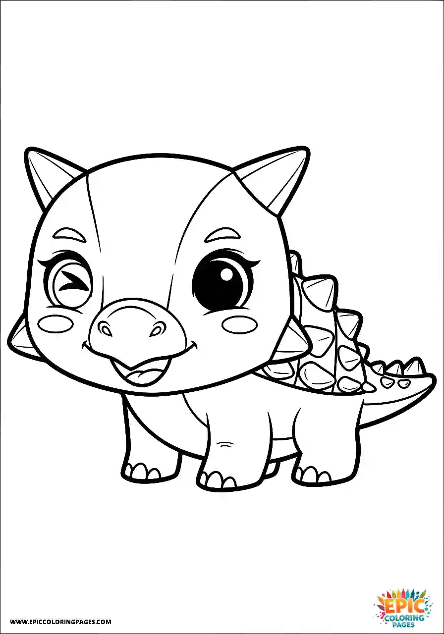 Ankylosaurus Cheeky Chibi Style Ankylosaurus Dinosaur Winking At The Viewer
