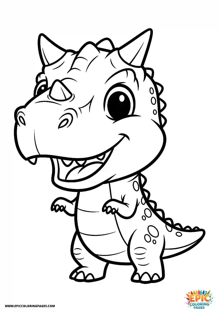 Cheerful carnotaurus dinosaur beaming with a smile free printable cute