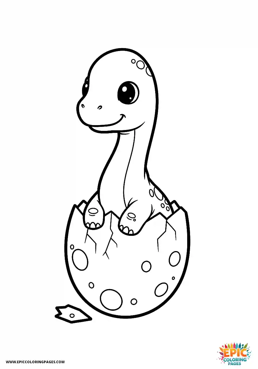 Brachiosaurus chibi brachiosaurus emerging from a cracked egg