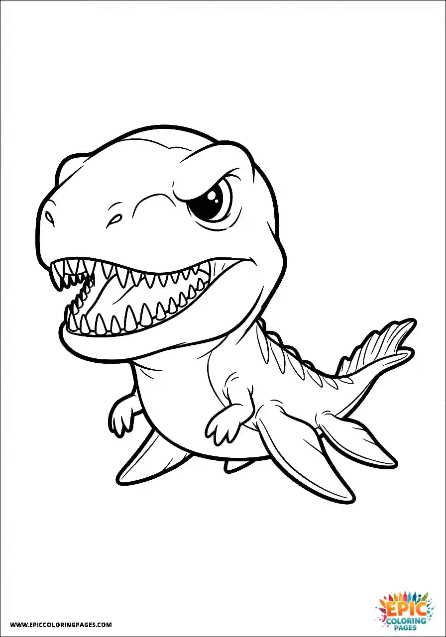 Mosasaurus chibi style mosasaurus drawing looking stern and serious