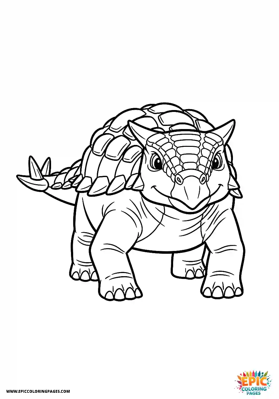 Ankylosaurus Classic Animation Style Ankylosaurus Dinosaur Posing For A Portrait