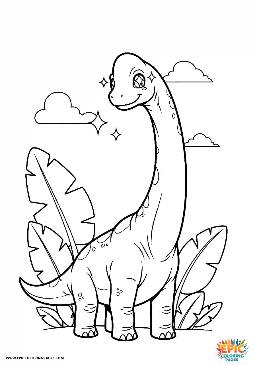 Brachiosaurus close up of a brachiosaurus with shimmering anime eyes